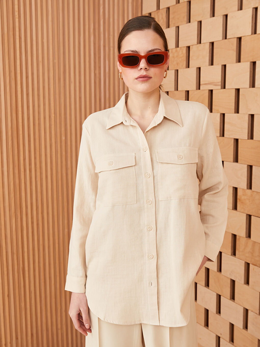 Plain Muslin Women's Shirt Tunic-1