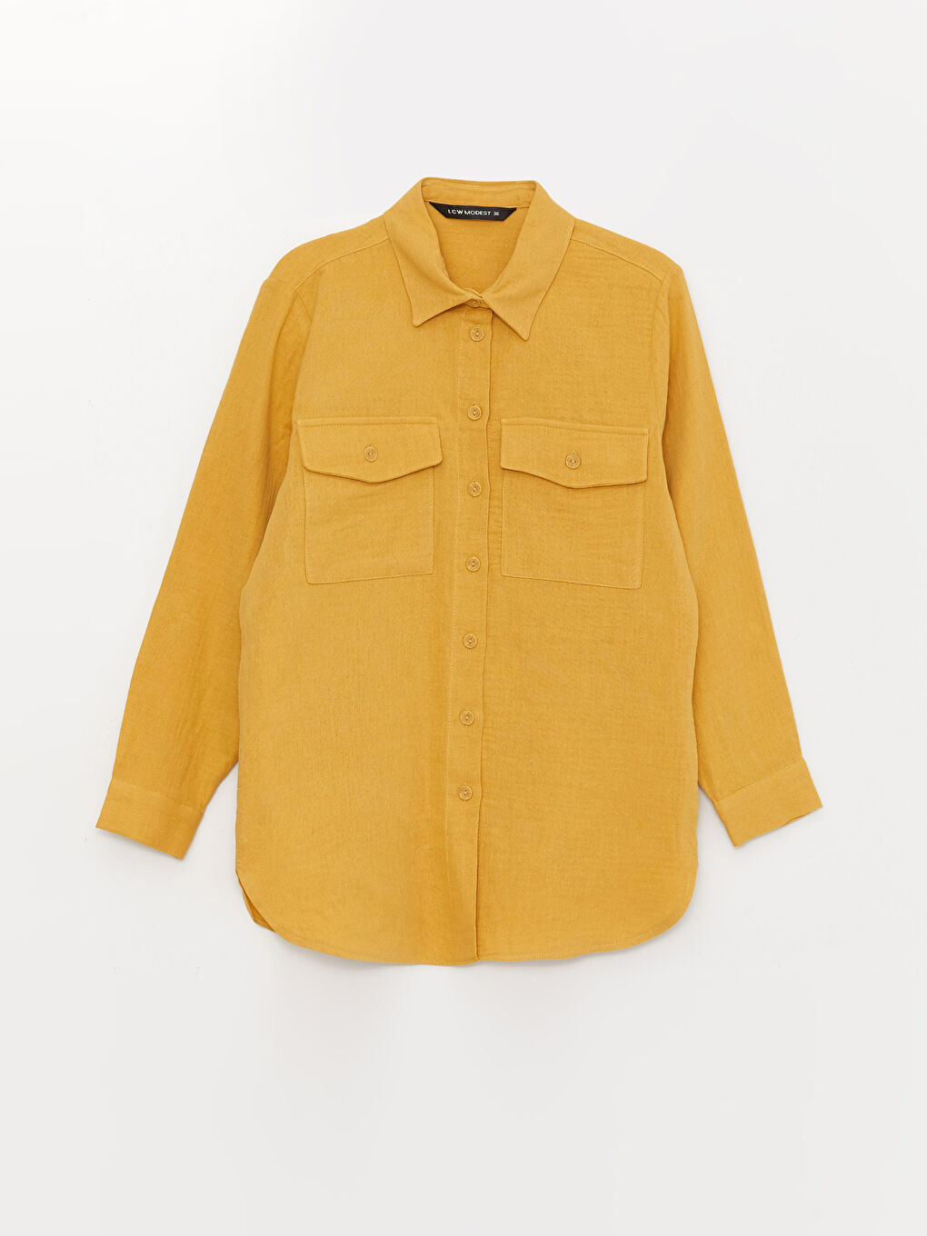 Sarı Düz Müslin Kadın Gömlek Tunik-6