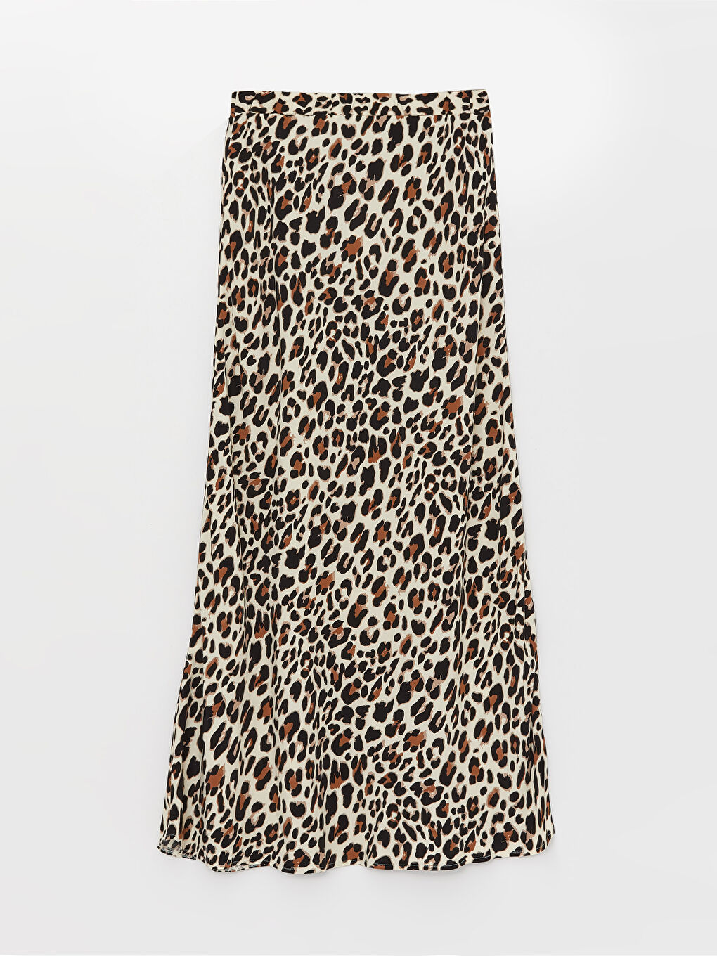 Kahverengi Beli Lastikli Desenli A Kesim Kadın Etek-5