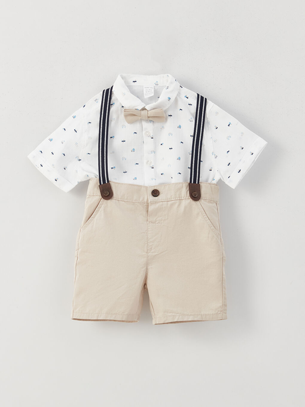 Short Sleeve Patterned Baby Boy Set of 4