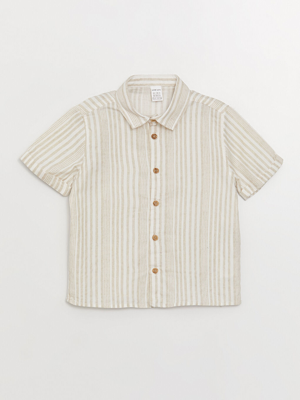 طقم ولادي شورت و قميص مخطط بأكمام قصيرة قطعتين-1