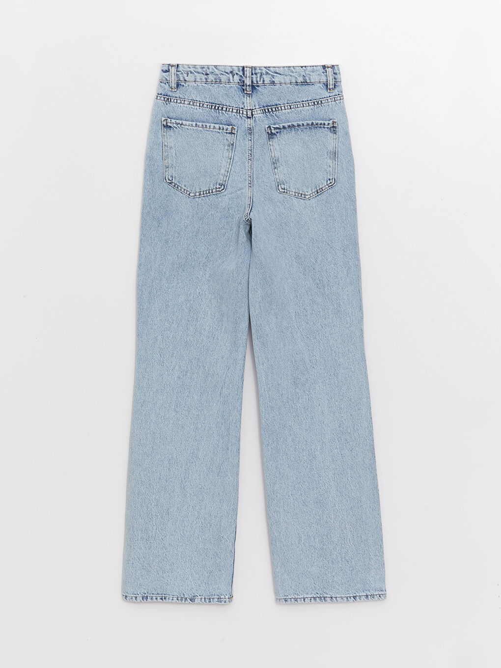 İndigo Normal Bel Wideleg Kadın Jean Pantolon-6