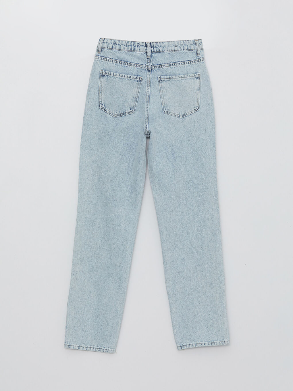 İndigo Normal Bel Straight Fit Taşlı Kadın Jean Pantolon-6