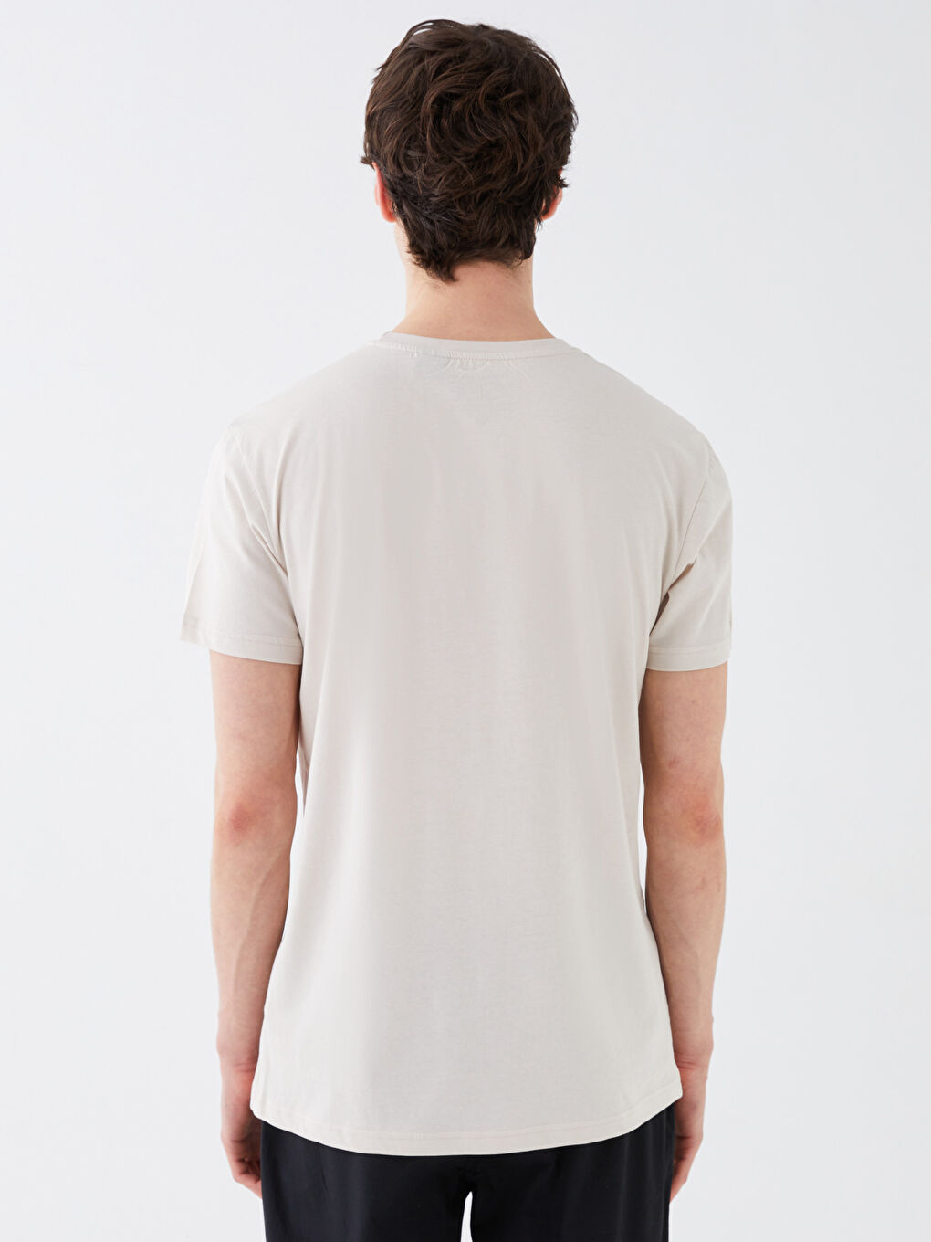 Bej Bisiklet Yaka Kısa Kollu The Flash Baskılı Penye Erkek Tişört-3