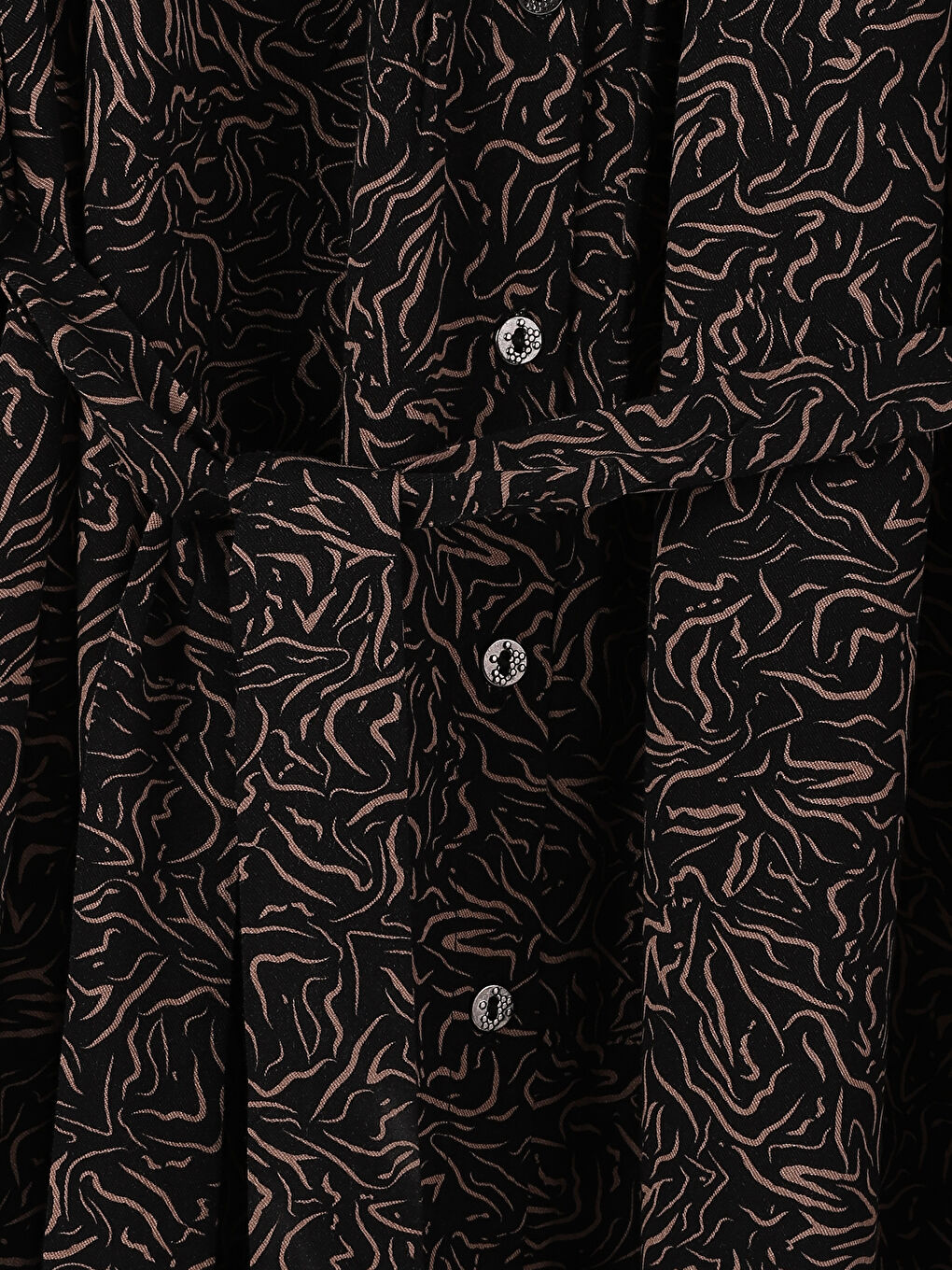 Crew Neck Patterned Long Sleeve Women's Dress-1