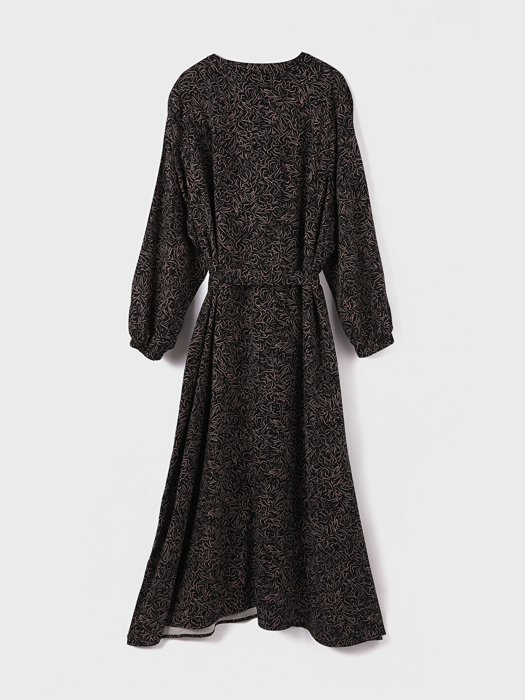 Crew Neck Patterned Long Sleeve Women's Dress-2