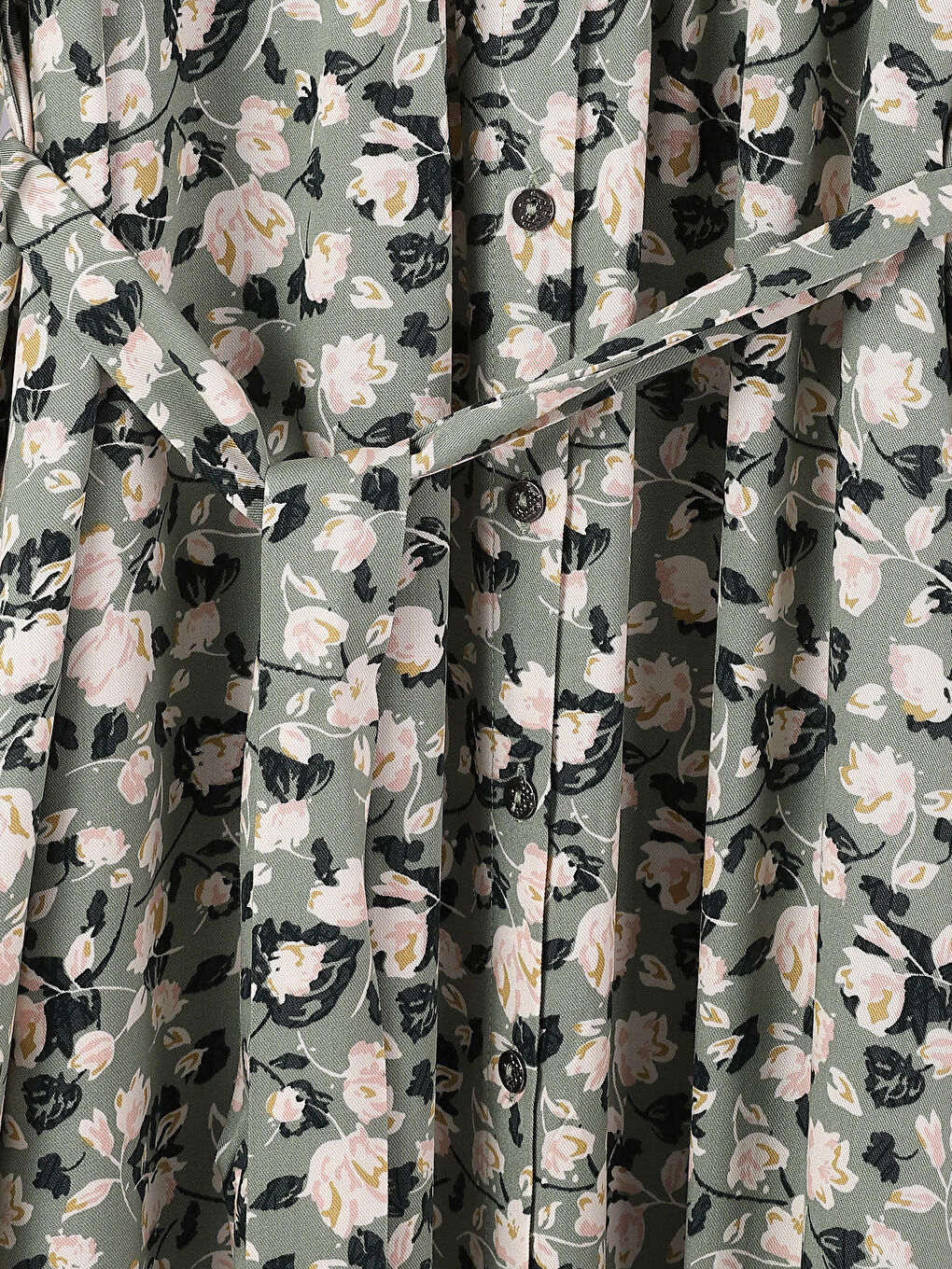 Crew Neck Patterned Long Sleeve A-Line Women's Dress-1