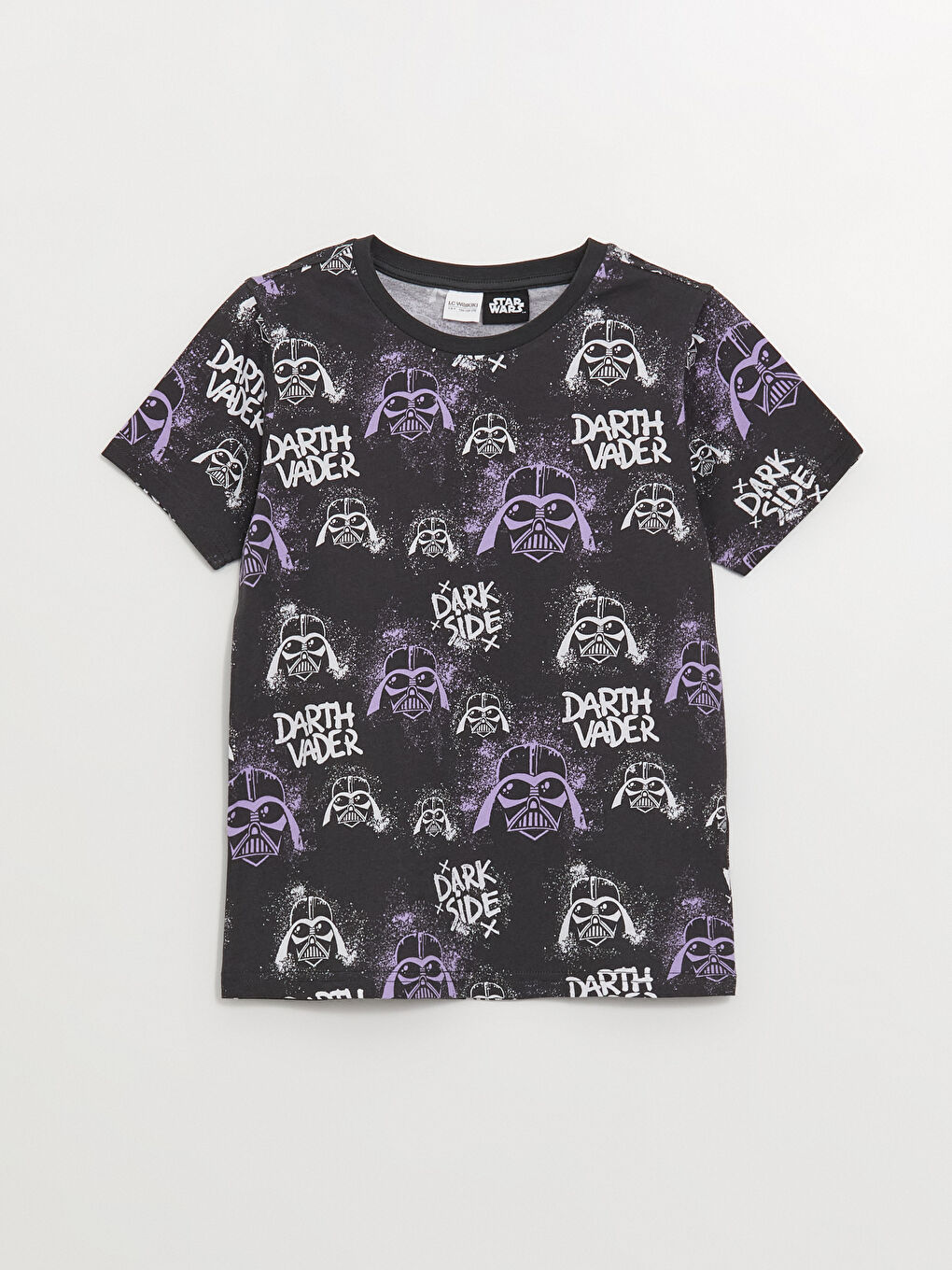 Antrasit Bisiklet Yaka Baskılı Kısa Kollu Erkek Çocuk Şortlu Pijama Takımı-1