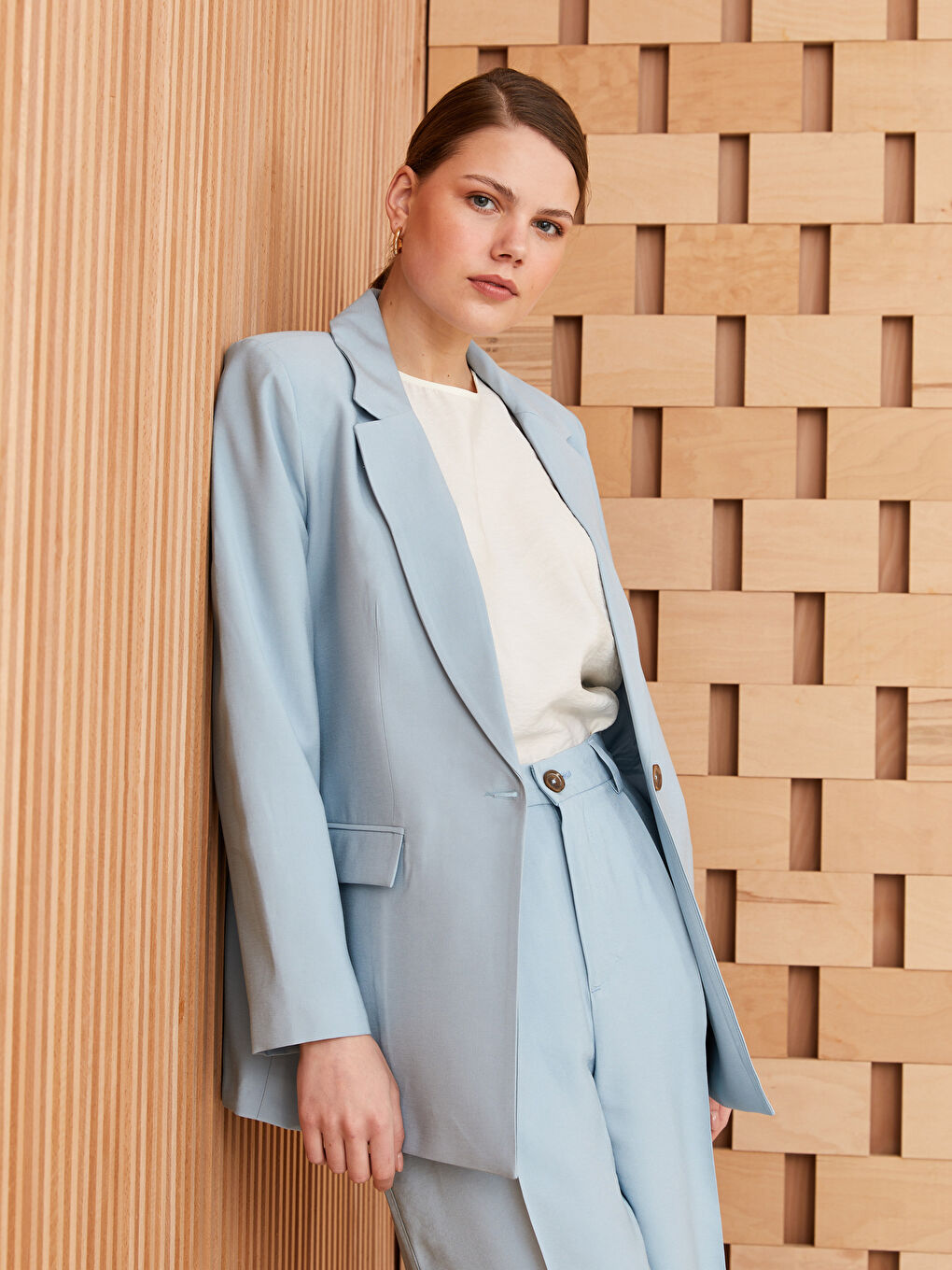 Plain Long Sleeve Women's Blazer Jacket