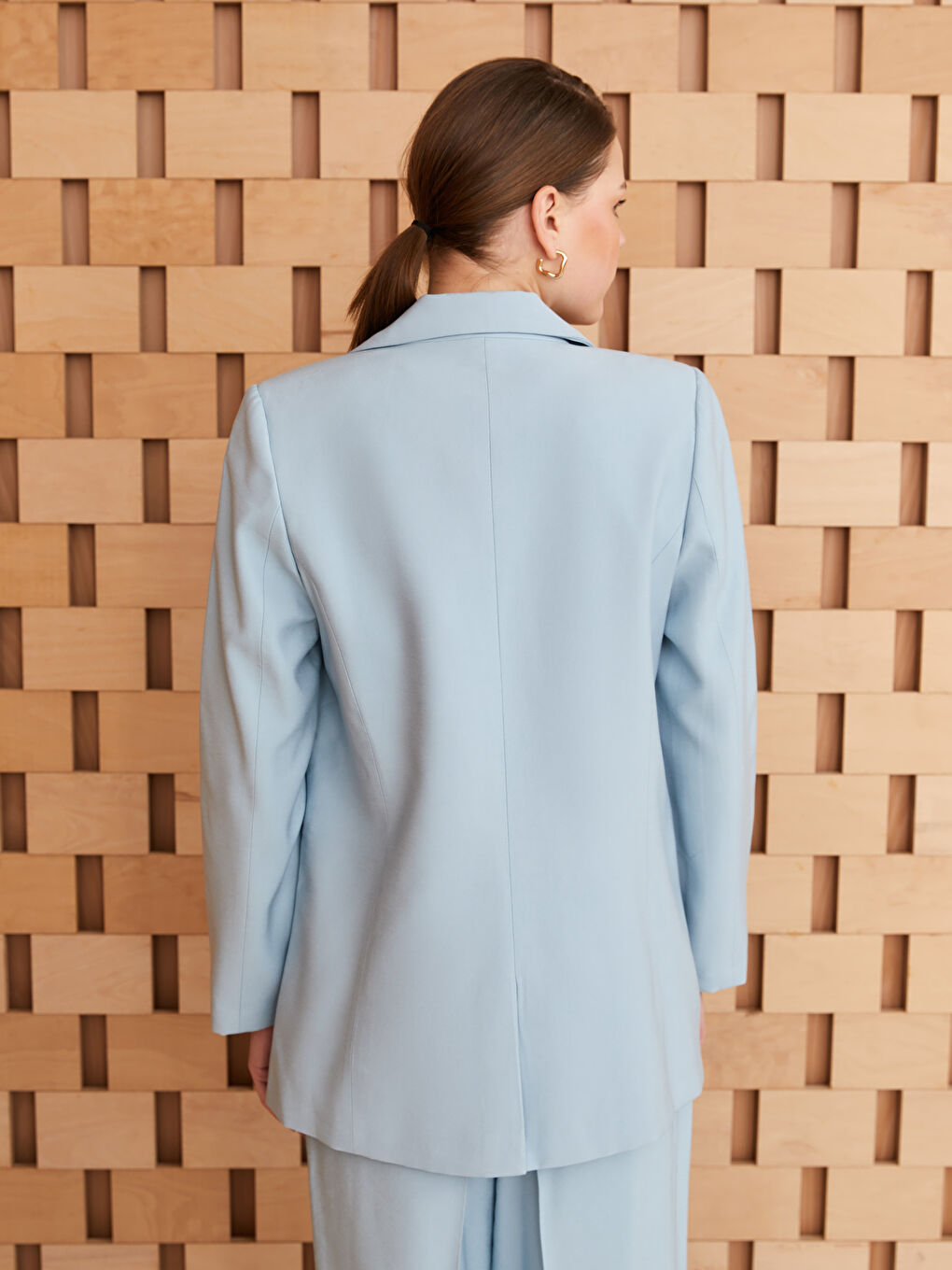 Plain Long Sleeve Women's Blazer Jacket-4