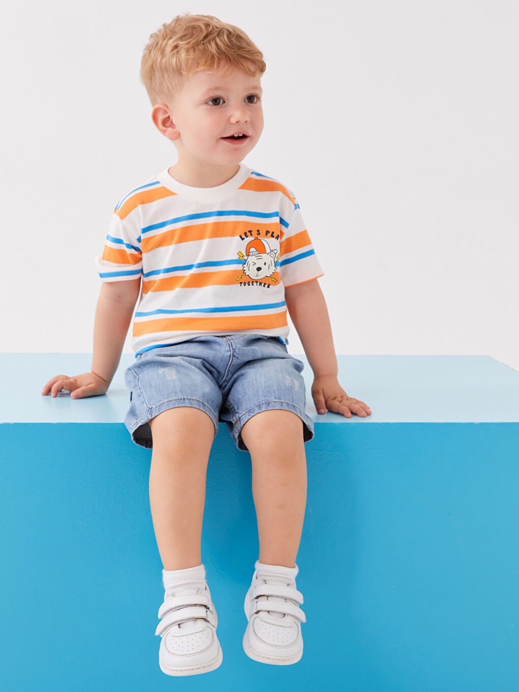 Базовые джинсовые шорты для малышей мальчиков-1