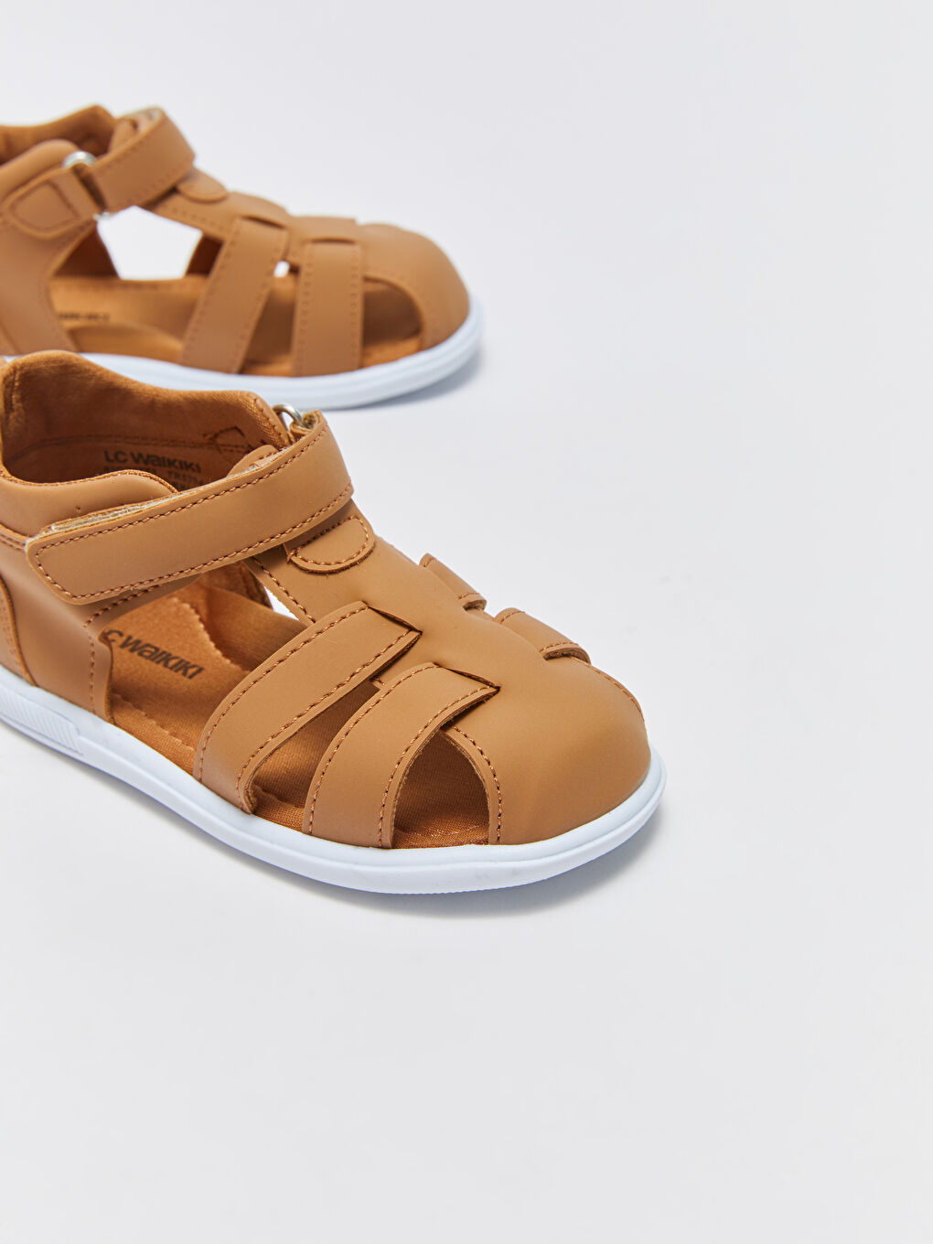 Kahverengi Deri Görünümlü Cırt Cırtlı Erkek Bebek İlk Adım Ayakkabısı-2