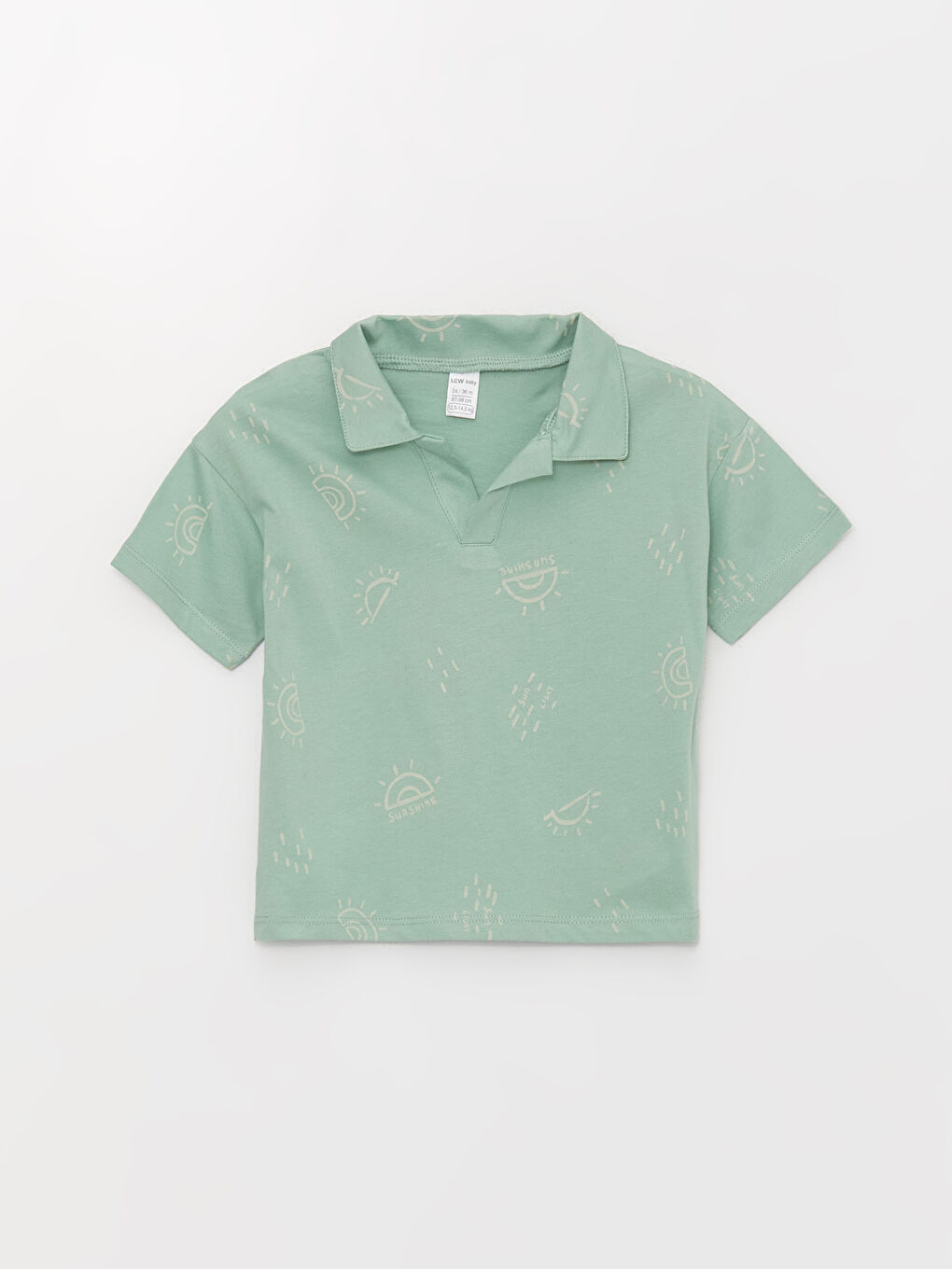 Set 2 Piese Tricou Polo Guler Înalt Mânecă Scurtă Imprimat și Pantaloni Scurți Băiețel-1