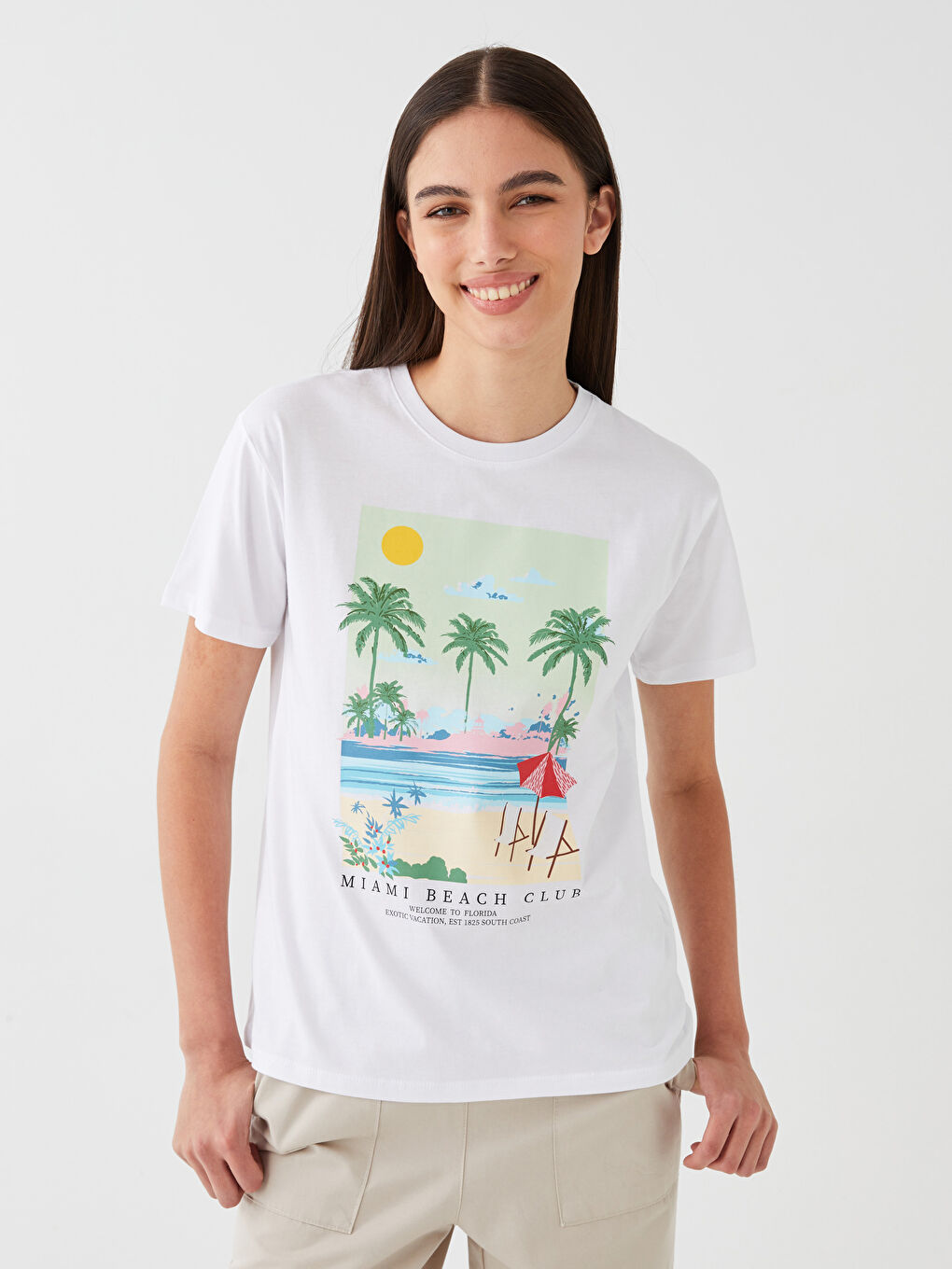 Crew Neck Printed Short Sleeve Women's T-Shirt