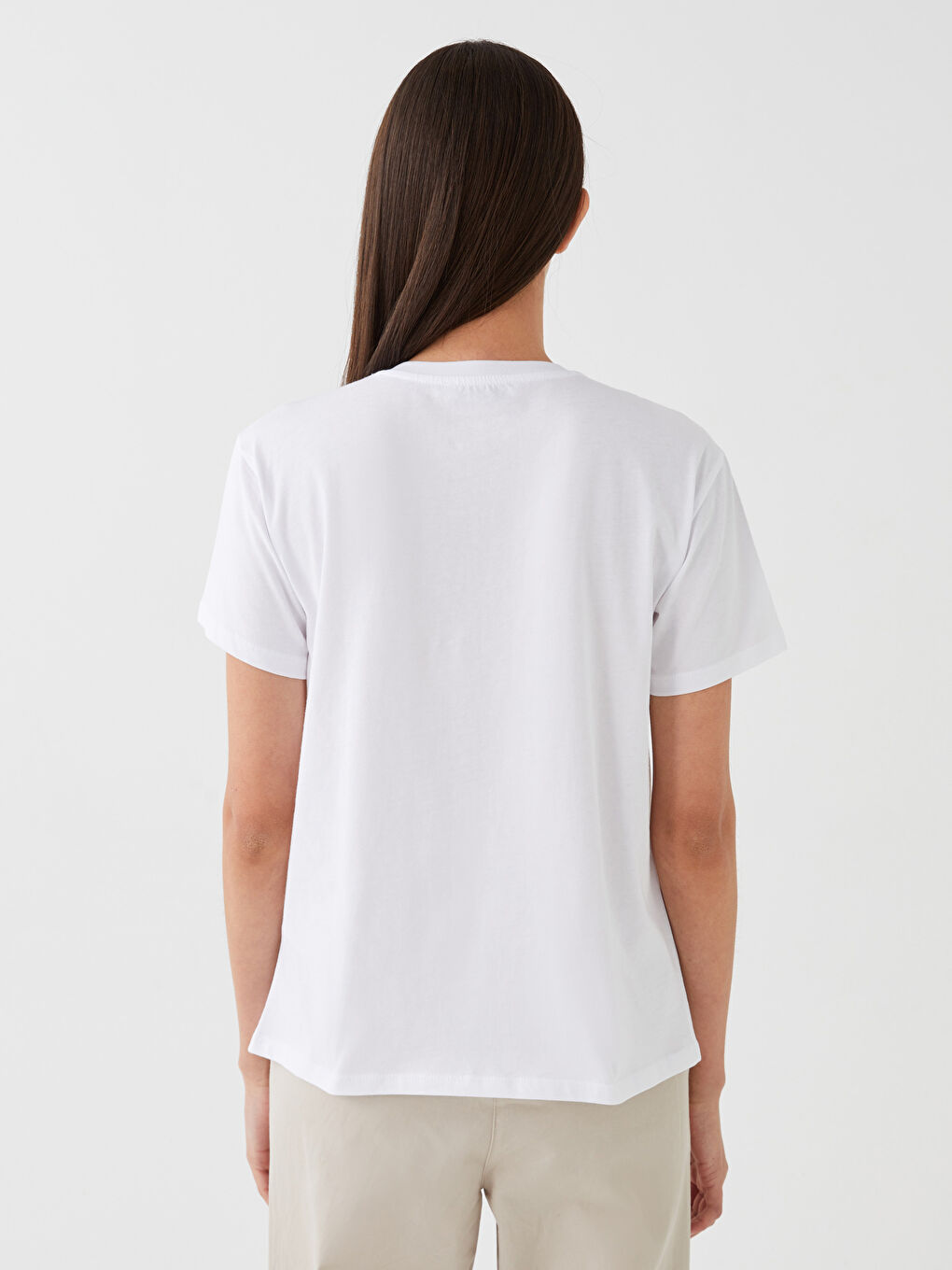 Crew Neck Printed Short Sleeve Women's T-Shirt-4