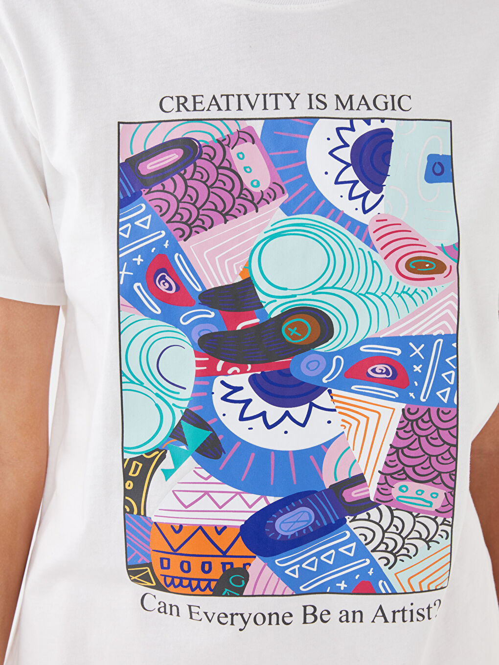 Crew Neck Printed Short Sleeve Women's T-Shirt-3