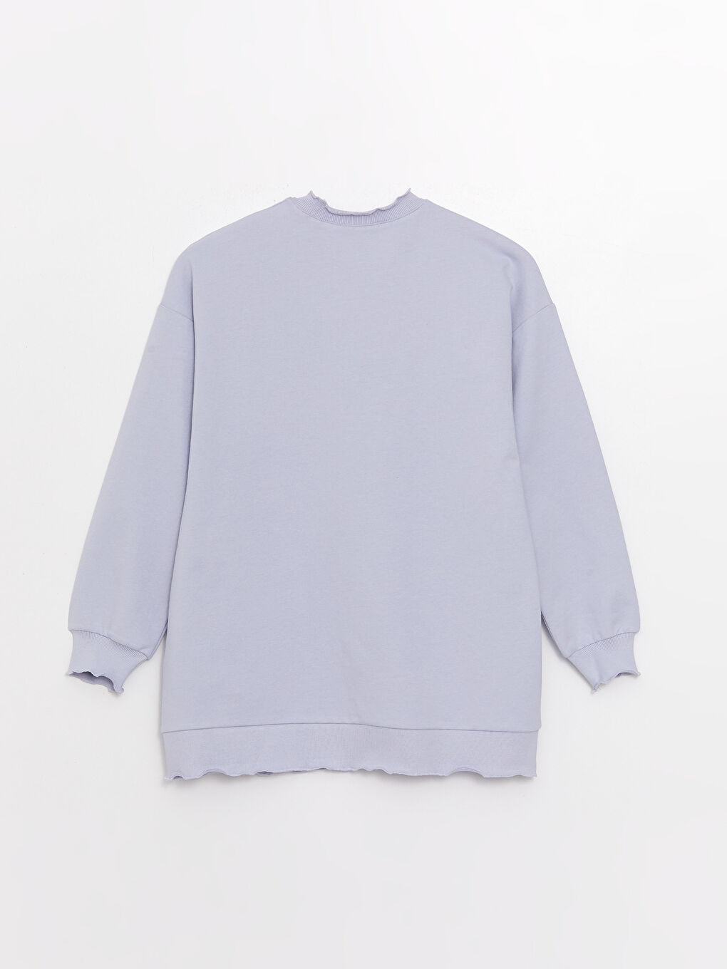 Lila Bisiklet Yaka Nakışlı Uzun Kollu Kadın Sweatshirt Tunik-6