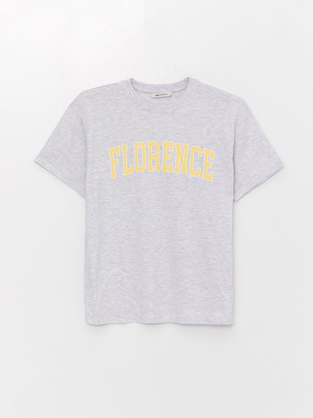 მრგვალი საყელო ნაბეჭდი მოკლე სახელო ქალებისთვის მაისური-5