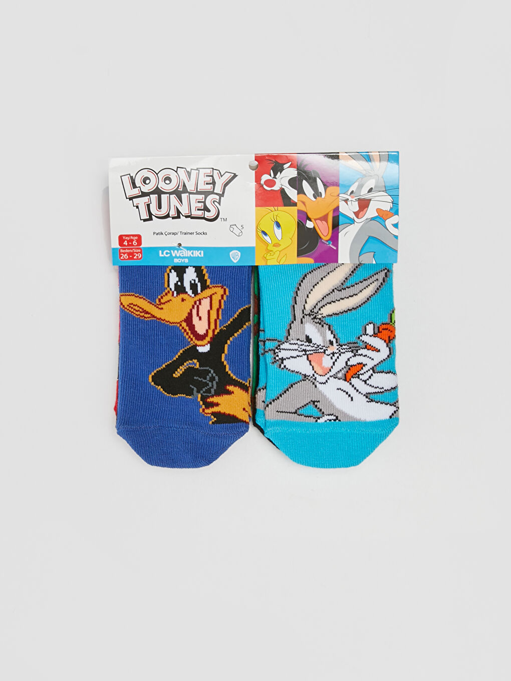 Looney Tunes Patterned Boy's Booties Socks 5-Pack-1