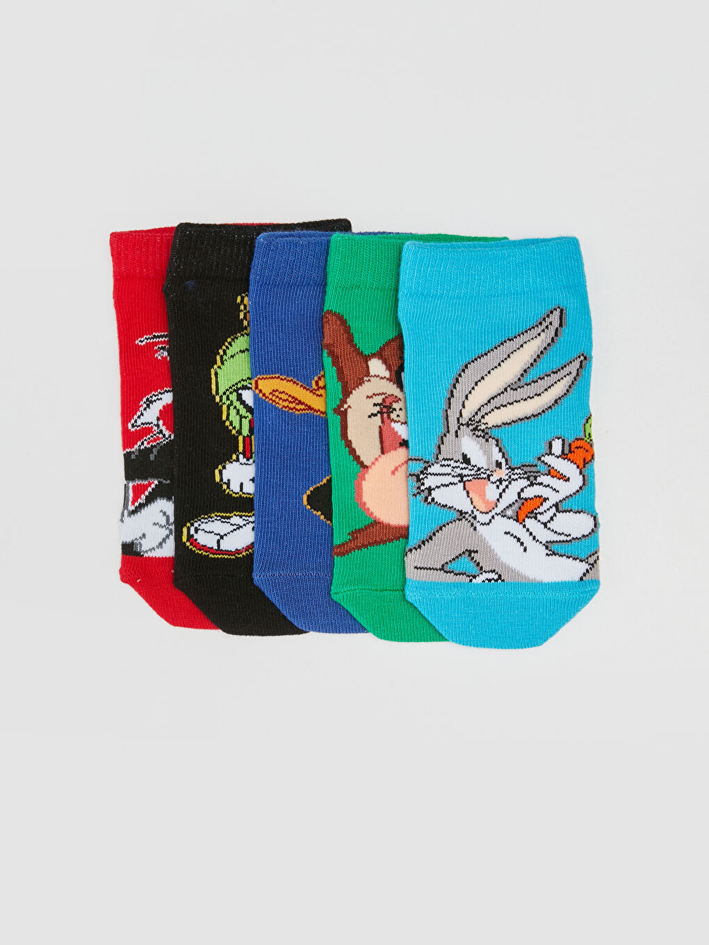 Looney Tunes Patterned Boy's Booties Socks 5-Pack-2