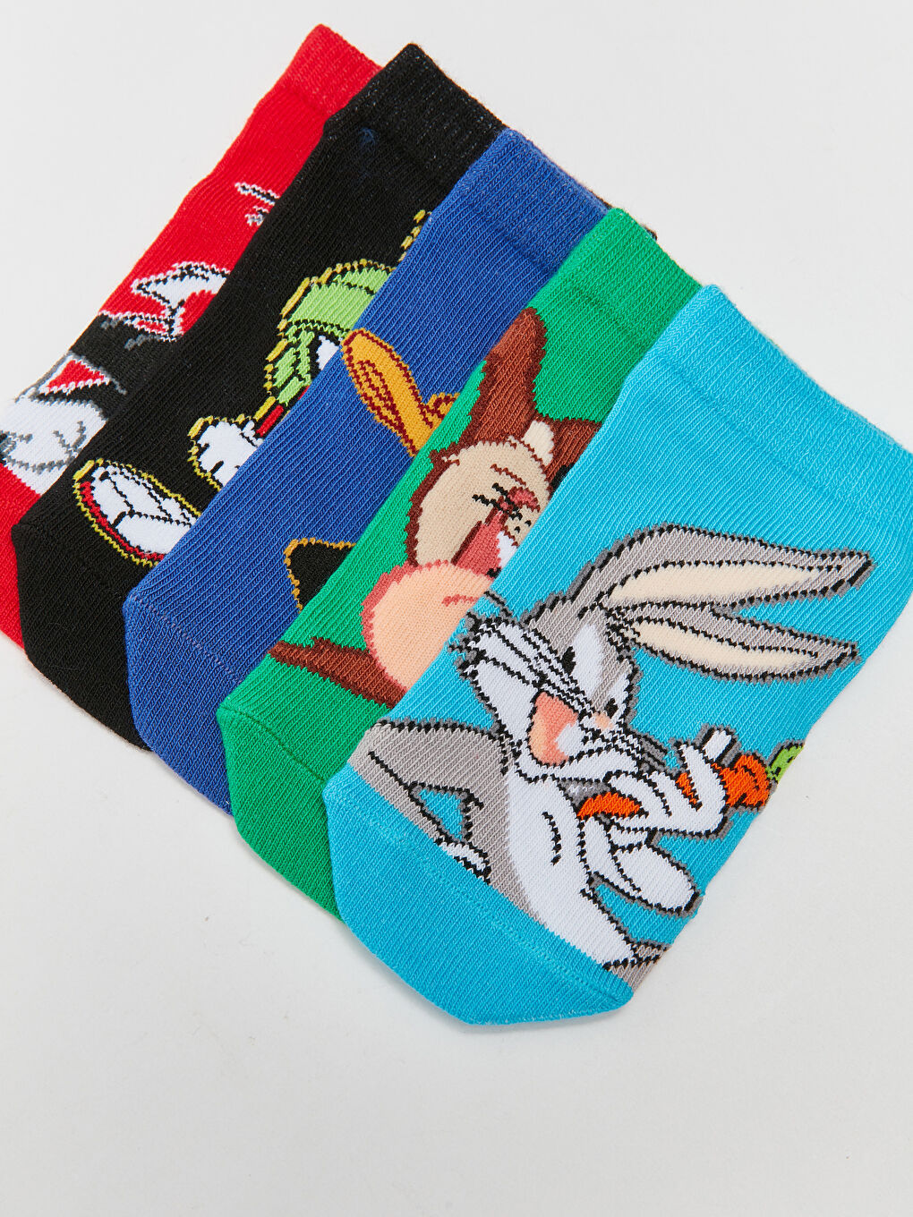 Looney Tunes Patterned Boy's Booties Socks 5-Pack-3