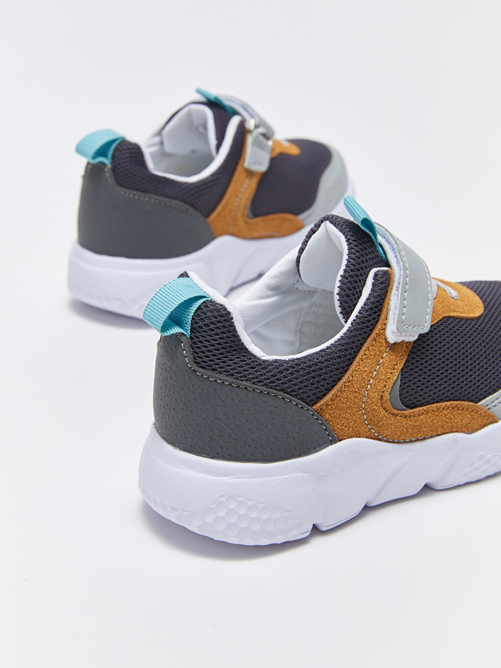 Gri Renk Bloklu Cırt Cırtlı Erkek Bebek Spor Ayakkabı.-4