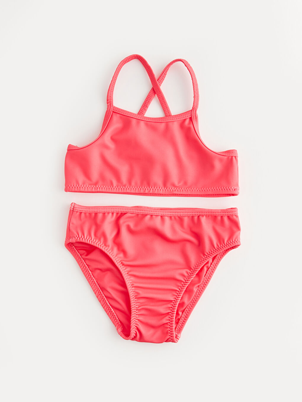 LCW ECO Neon Fuşya Esnek Kumaştan Kız Bebek Bikini Takımı