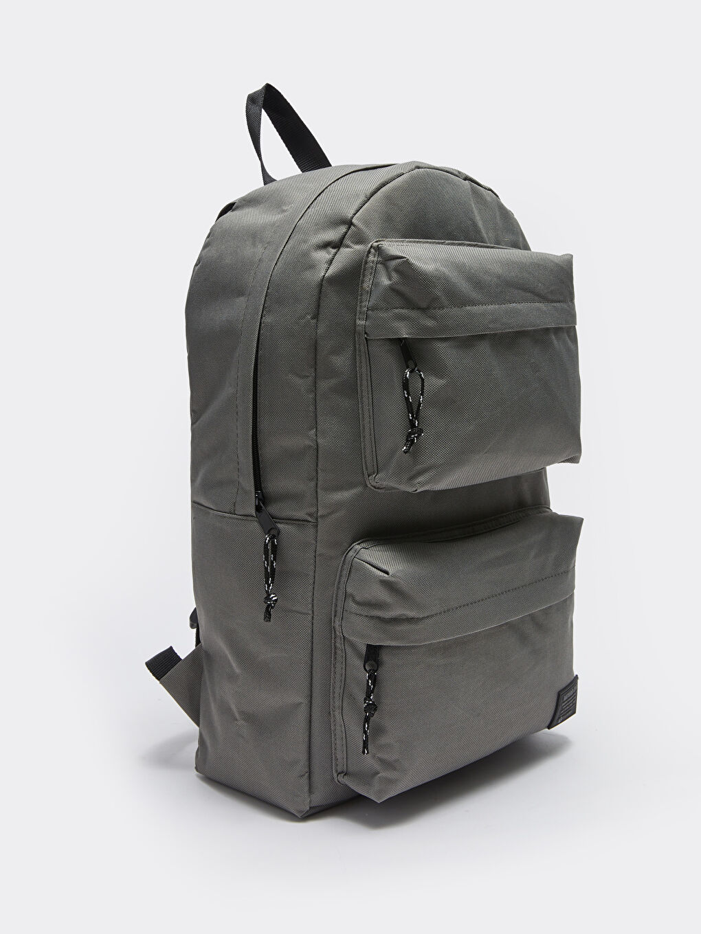 Gri Etiket Detaylı Erkek Sırt Çantası-3