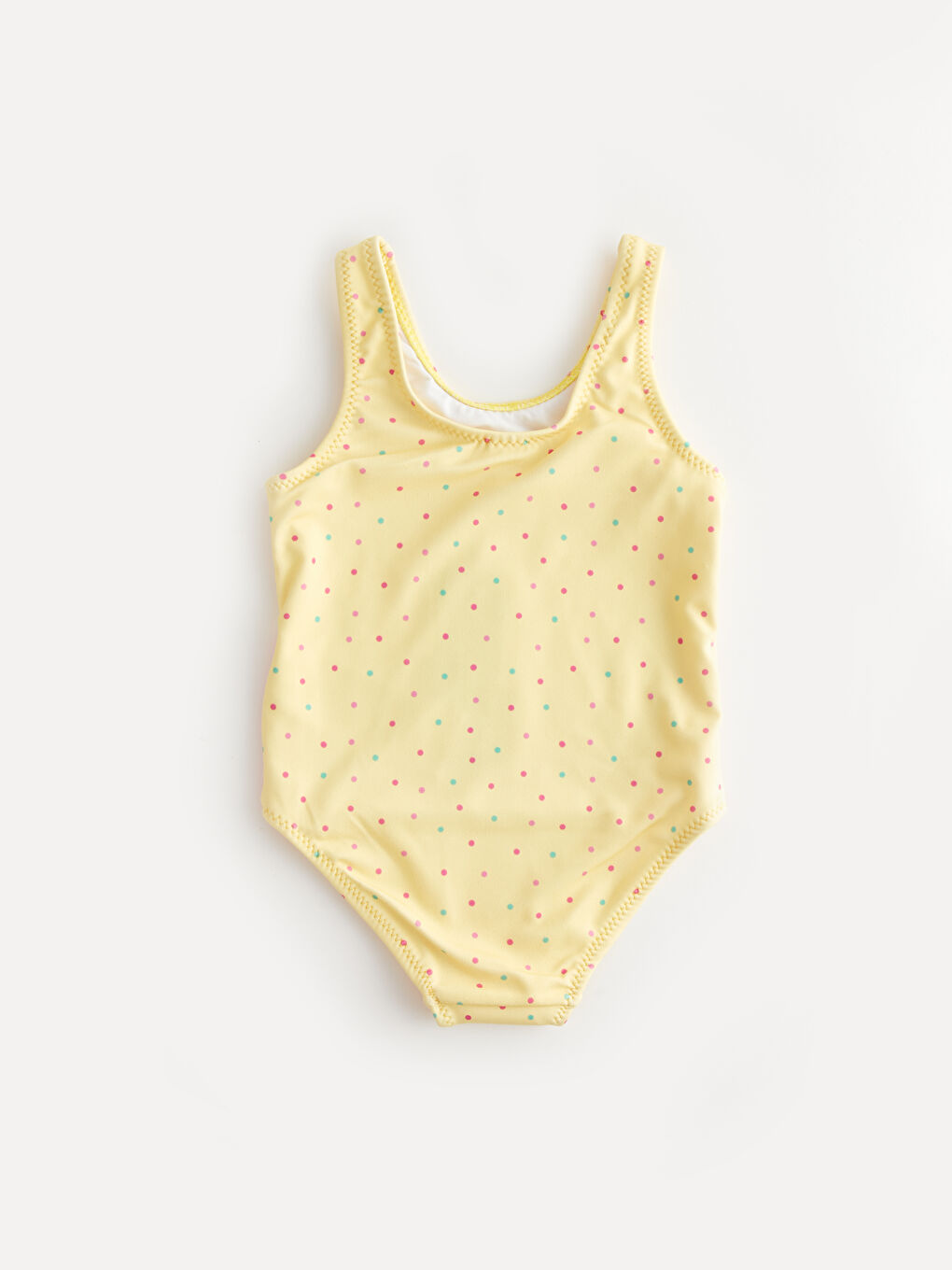 Sarı Bisiklet Yaka Baskılı Kız Bebek Mayo-1