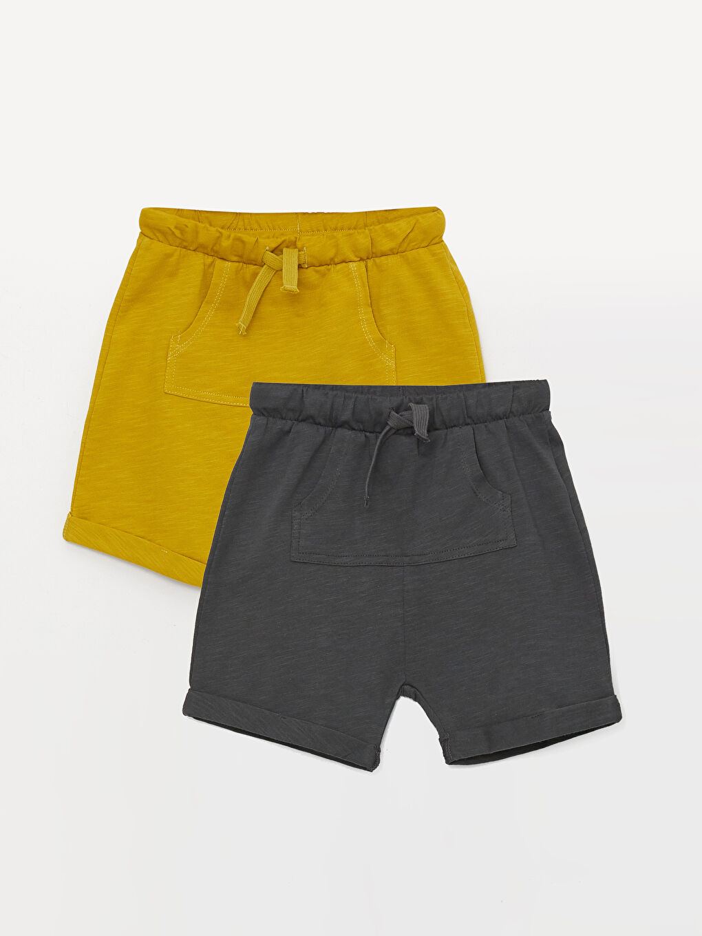 Elastic Waist Basic Cotton Baby Boy Shorts 2 Pieces