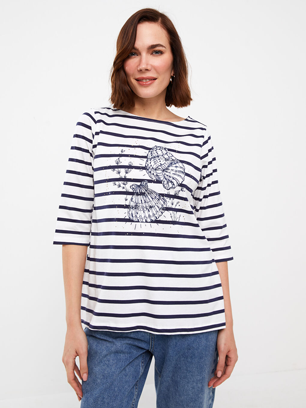 Crew Neck Striped Women's T-Shirt