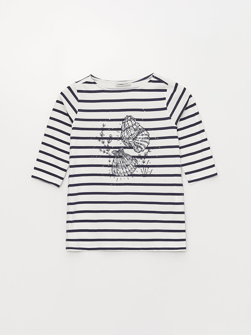 Crew Neck Striped Women's T-Shirt-5