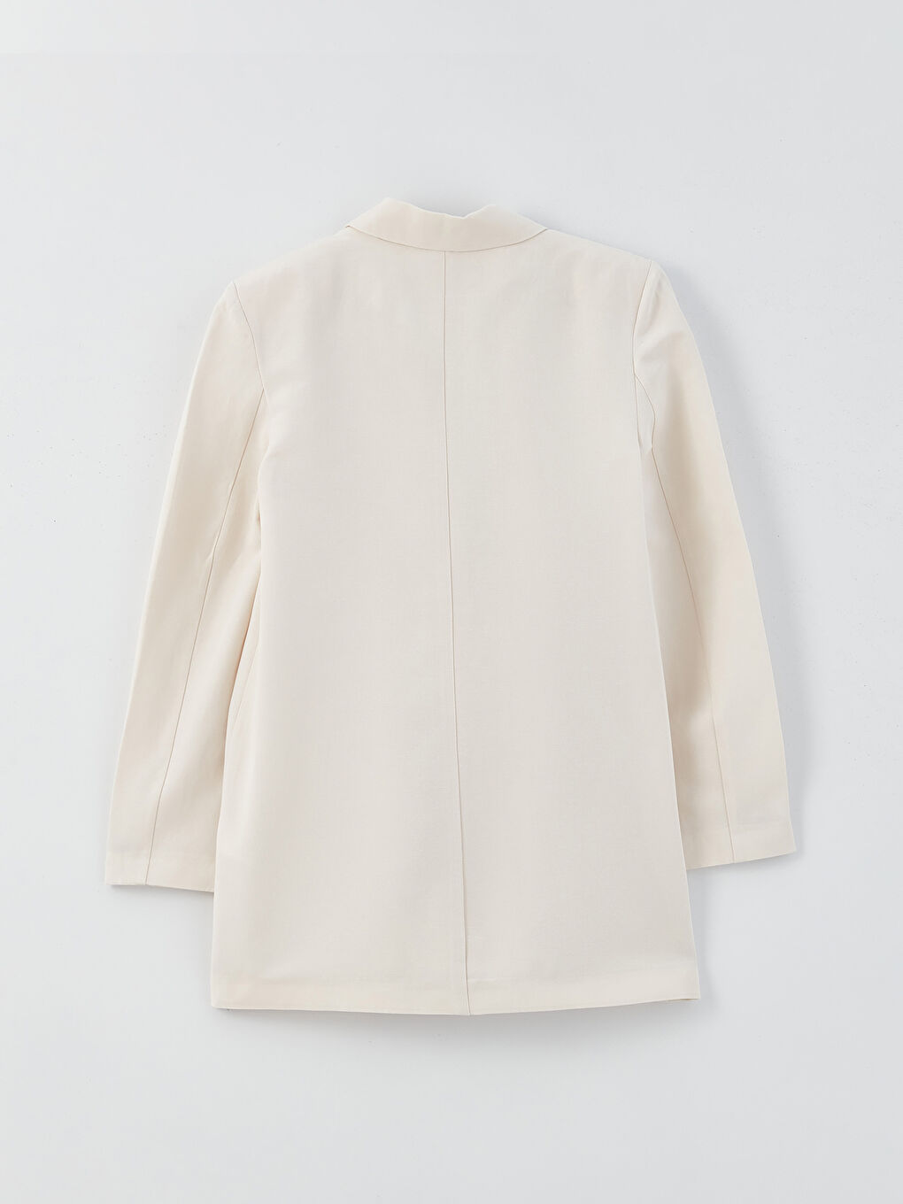 LCW Modest Plain Long Sleeve Linen Blend Women's Blazer Jacket -S3GV05Z8-SDG