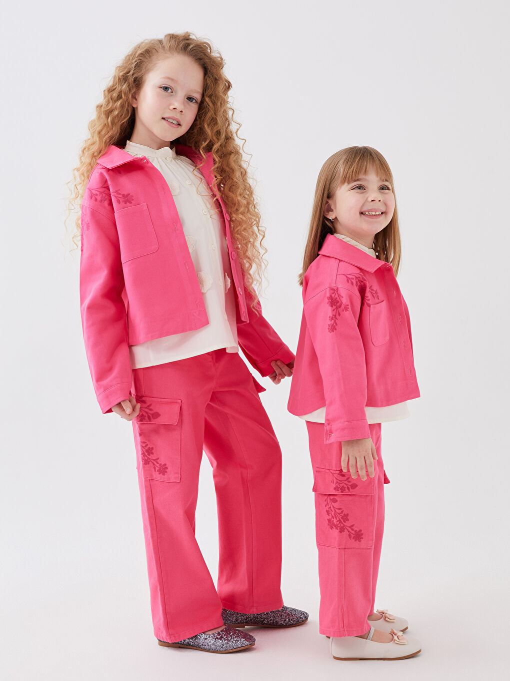 Ekru Hakim Yaka Uzun Kollu Kız Çocuk Gömlek-2