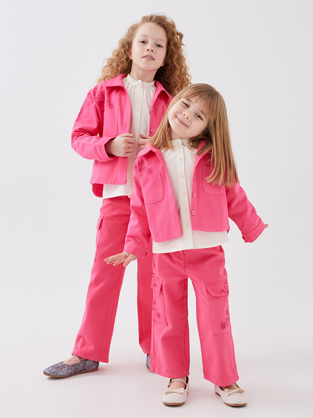 Ekru Hakim Yaka Uzun Kollu Kız Çocuk Gömlek-3