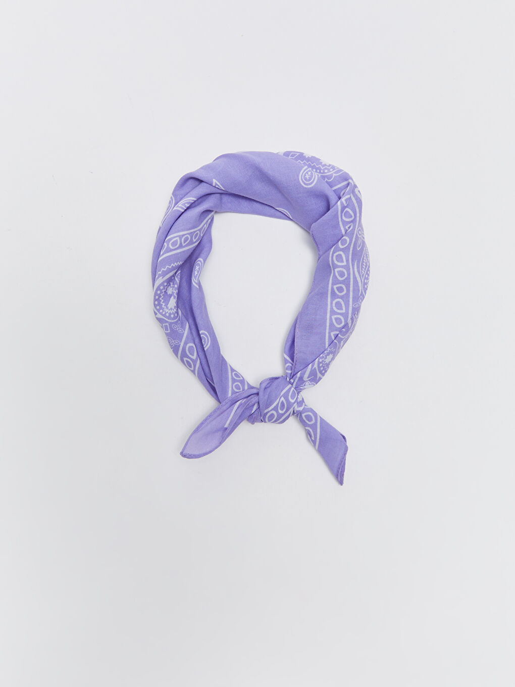 Lila Desenli Kız Çocuk Bandana