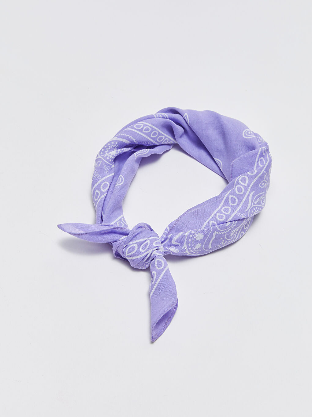 Lila Desenli Kız Çocuk Bandana-1