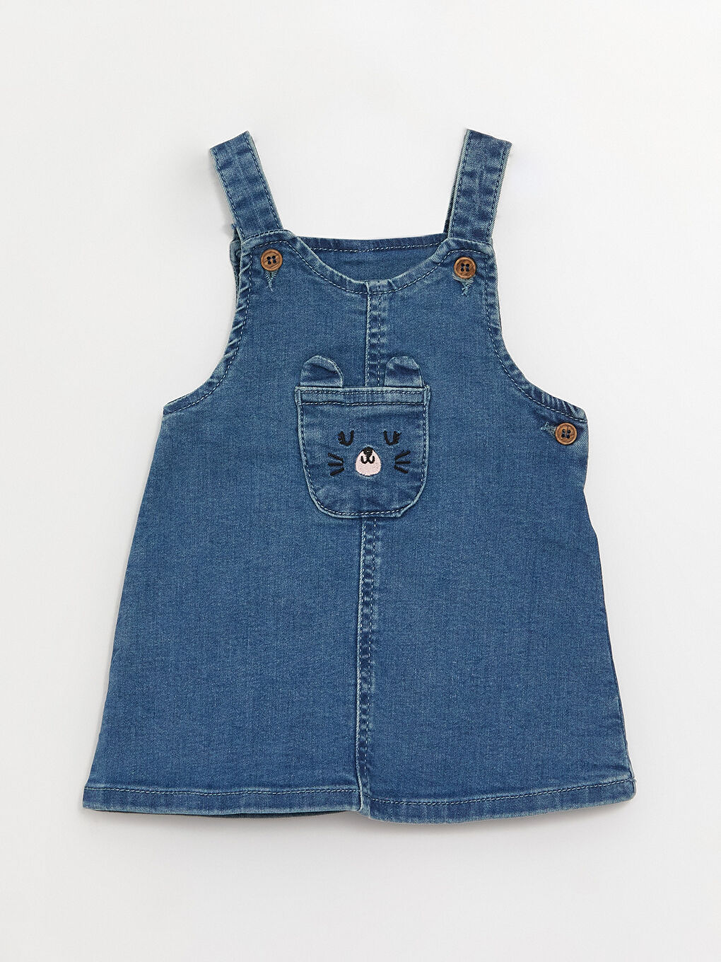 Embroidery Detailed Baby Girl Jean Dress