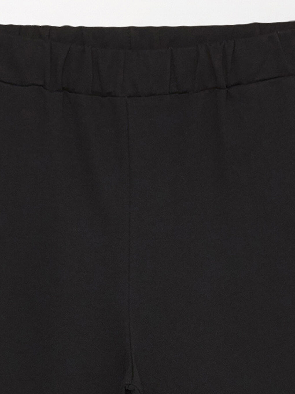 Siyah Beli Lastikli Düz Geniş Paça Kadın Eşofman Altı-7