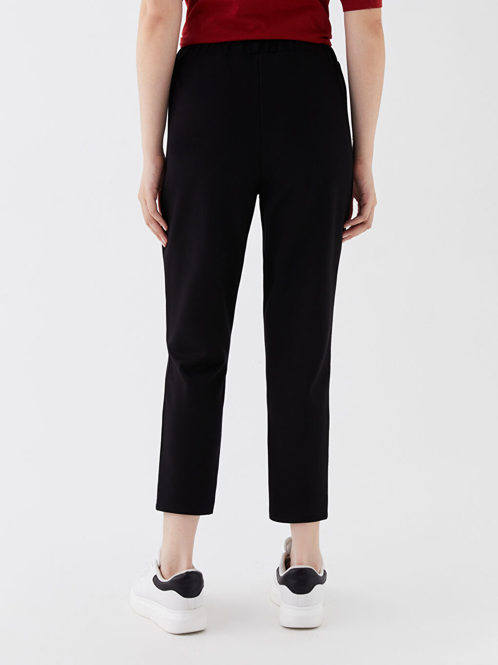 Elasticated Waist Relaxed Fit Women's Trousers-3