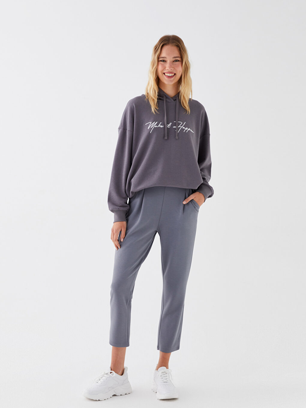 Elasticated Waist Relaxed Fit Women's Trousers