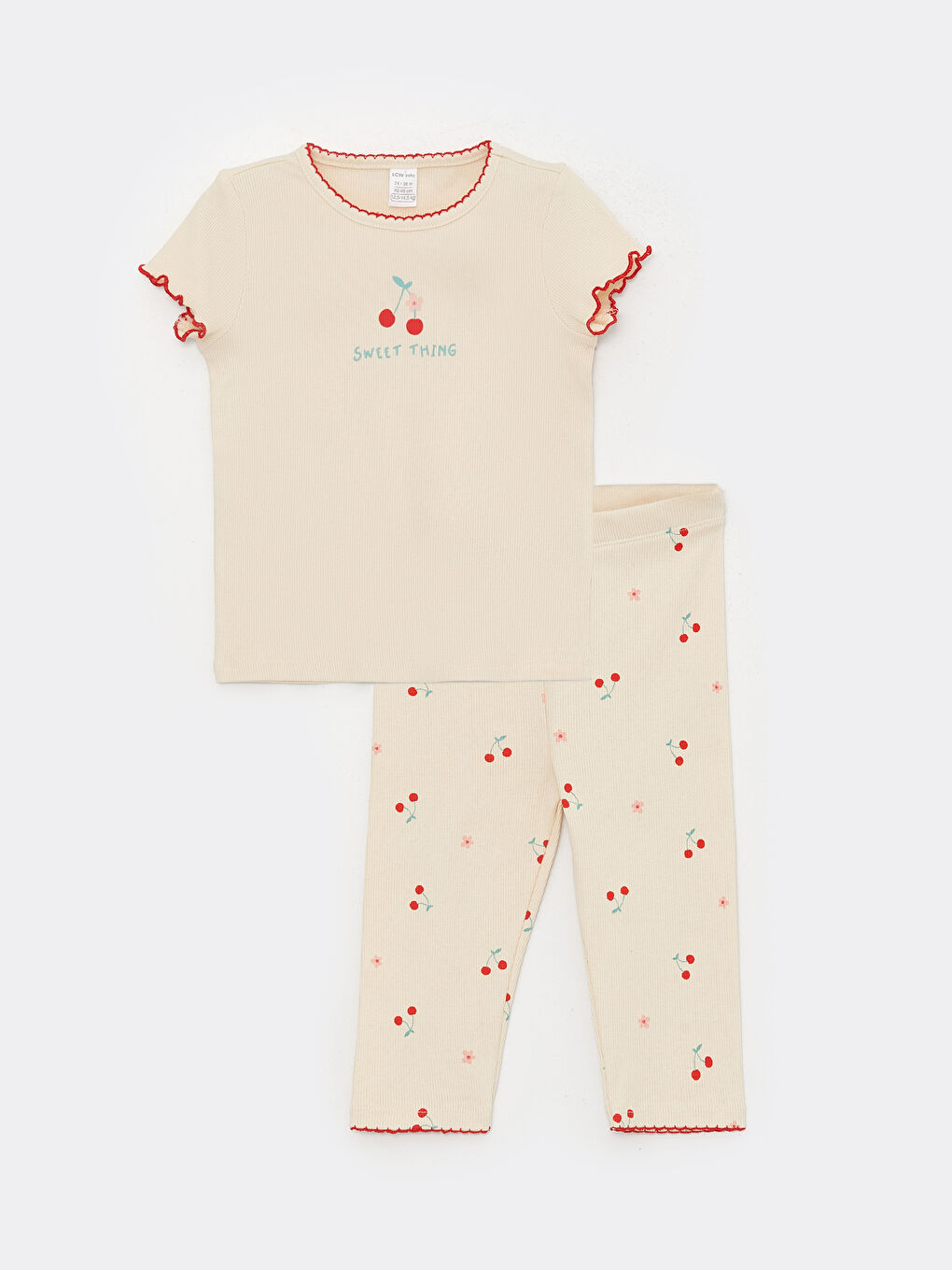 Crew Neck Short Sleeve Baby Girls' T-Shirt and Tights 2 Pack Set