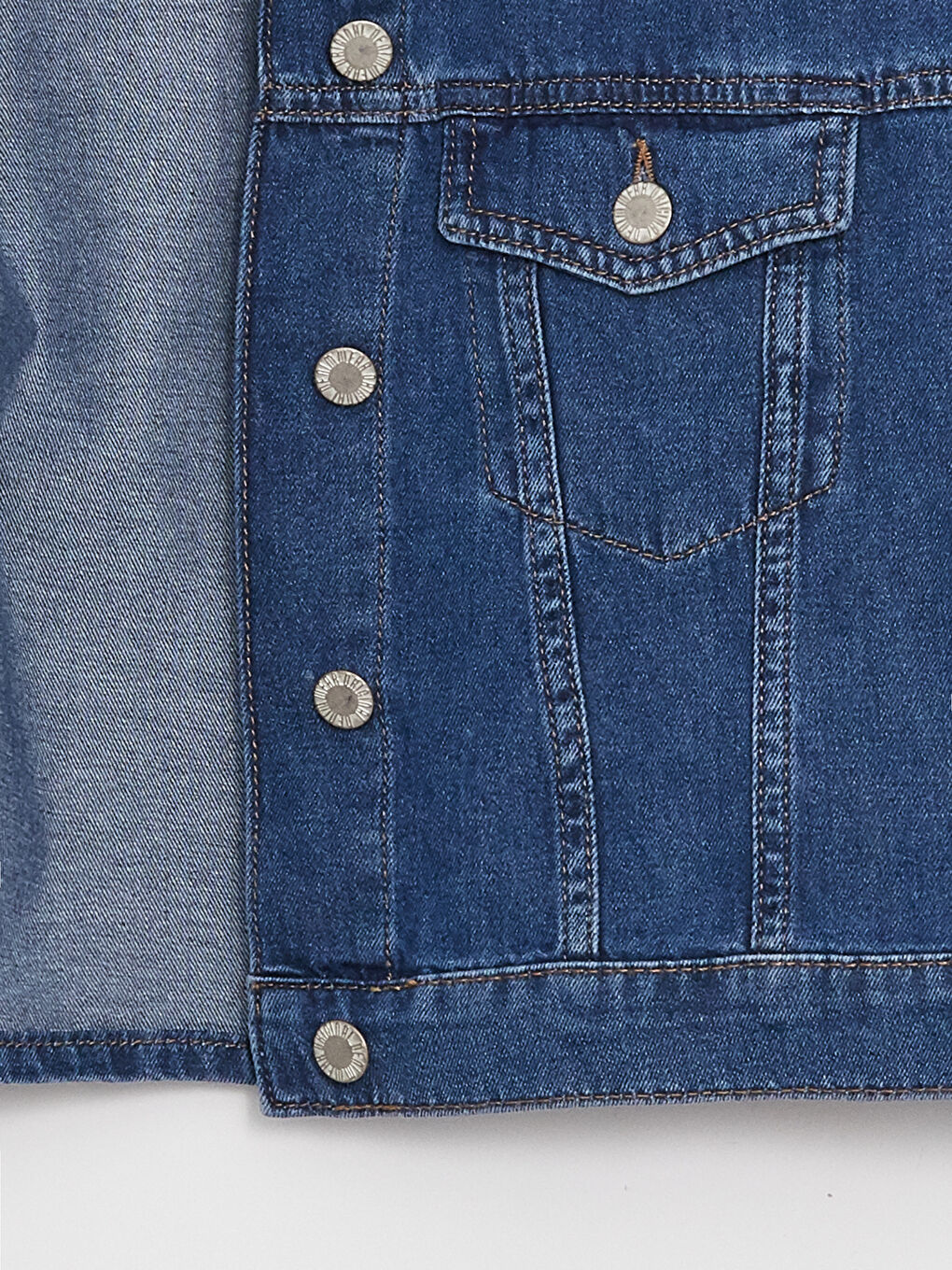 Veste en jean courte à col pour Femmes-7