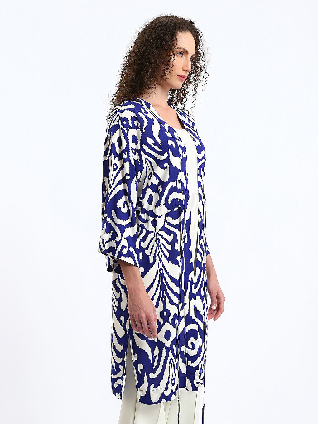 LCW Vision Şal Yaka Desenli Oversize Kadın Kimono -S3GY17Z8-LTM