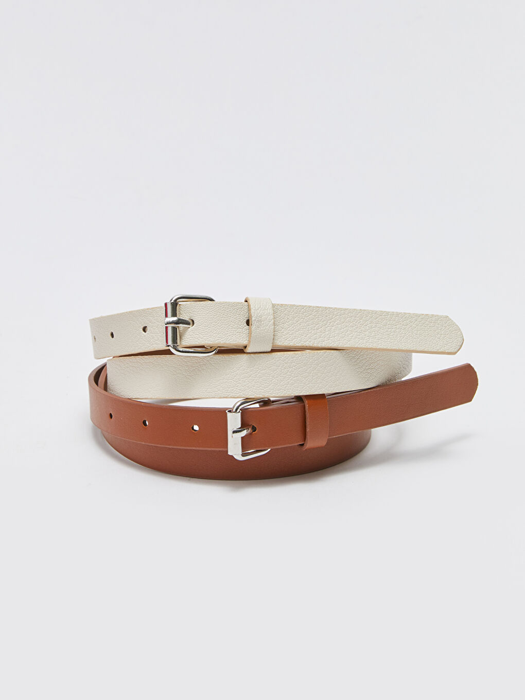 Faux Leather Women's Belt 2 Pack