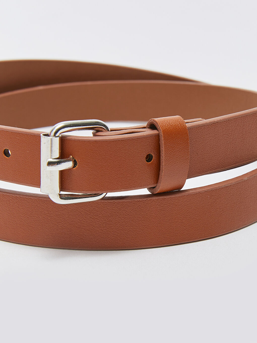 Siyah Deri Görünümlü Kadın Kemer 2'li-5