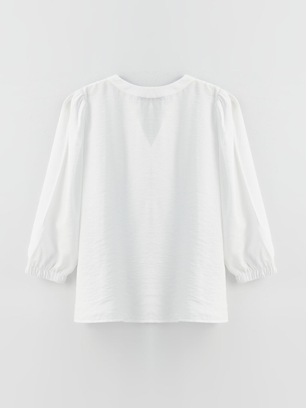 Ekru Kaçık Yaka Düz Oversize Kadın Bluz-6