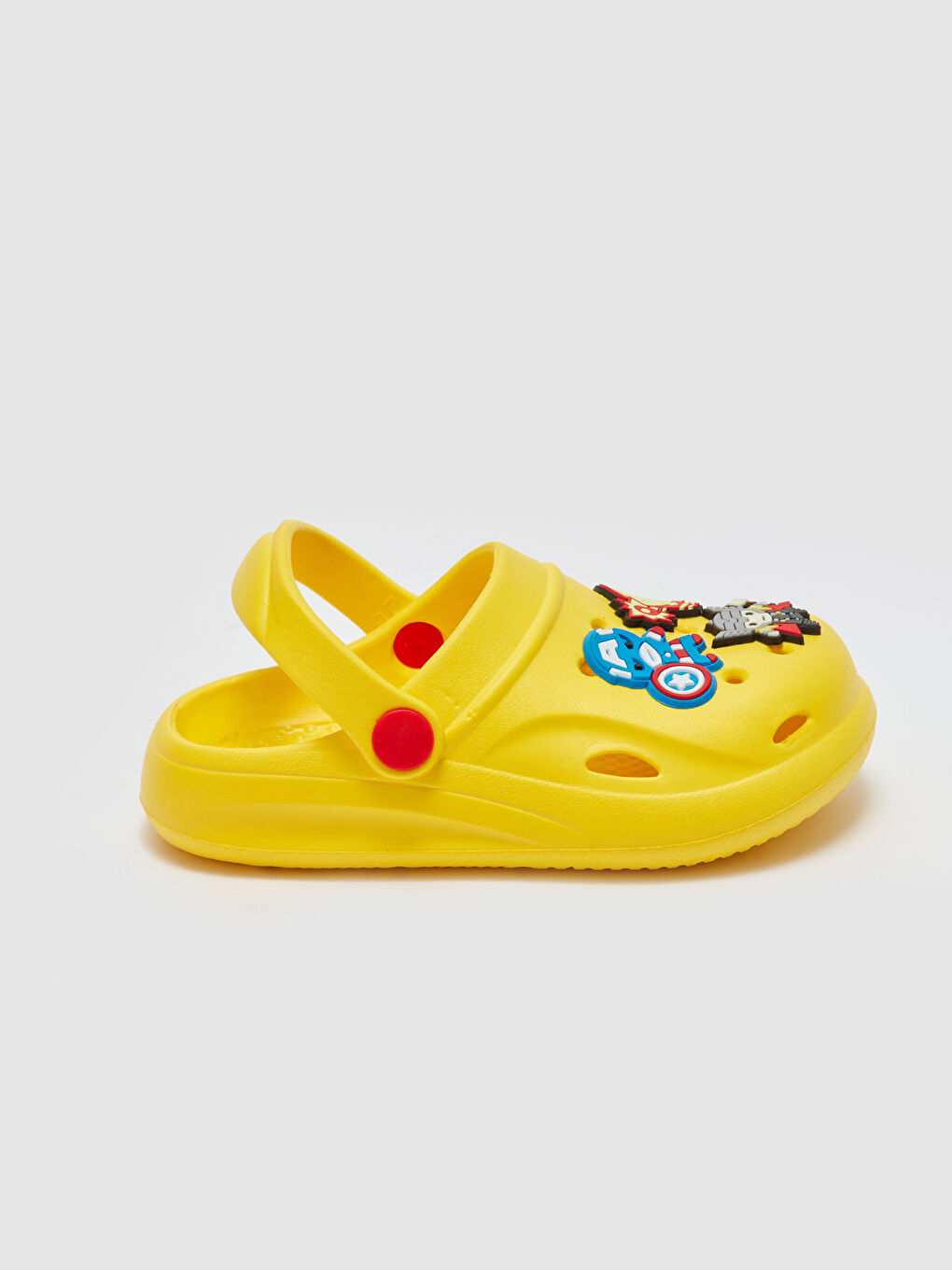 Sarı Marvel Baskılı Erkek Çocuk Plaj Sandaleti-1