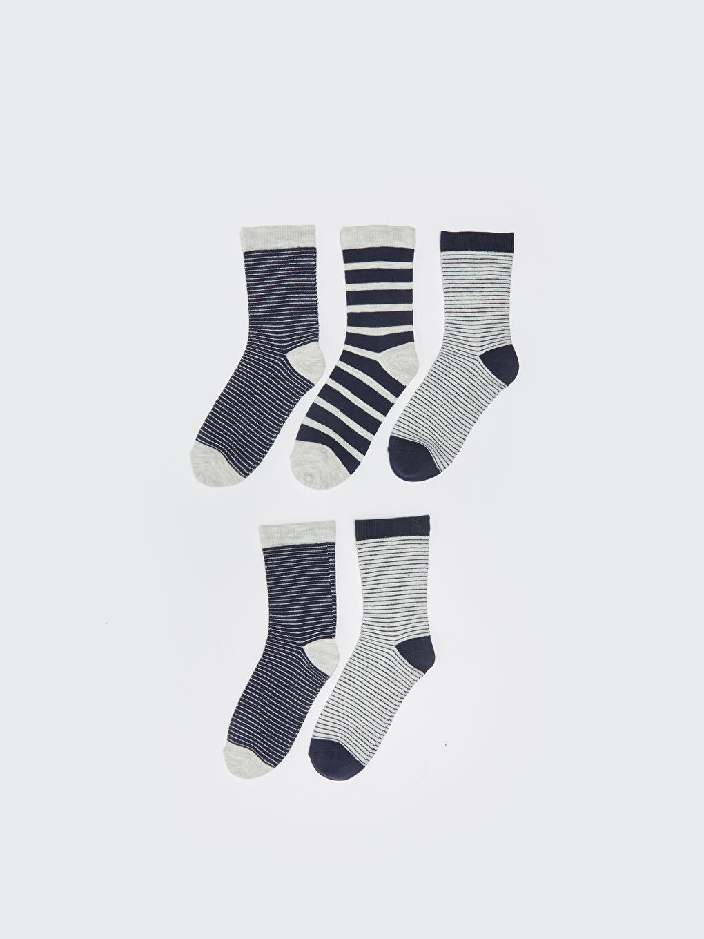جوارب الكاحل المخططة للأولاد - ٥ قطع