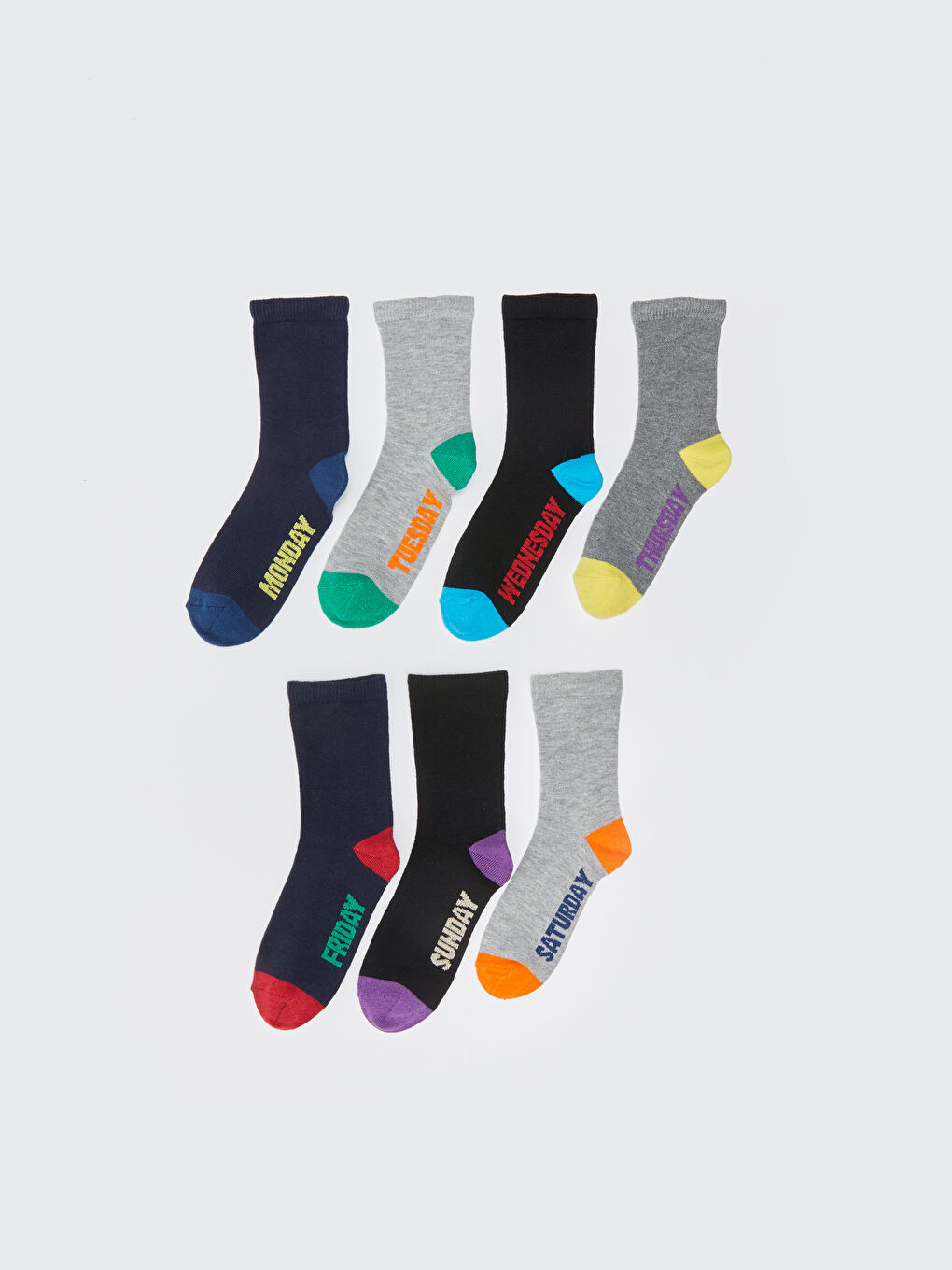 جوارب الكاحل بلوك الألوان للأولاد - عبوة من ٧